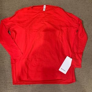 NWT! Lululemon Back In Action Long Sleeve Shirt in Love Red